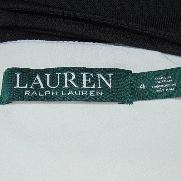 LRL Dress, 4, Black/White, Mesh/Illusion Neckline, Sleeveless, Career/Workwear - Picture 14 of 16